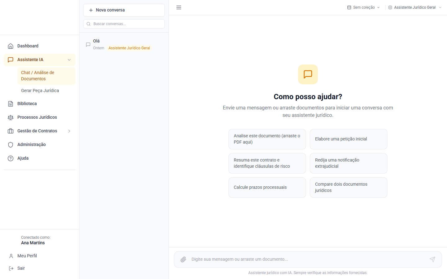 Assistente jurídico com IA para análise de documentos